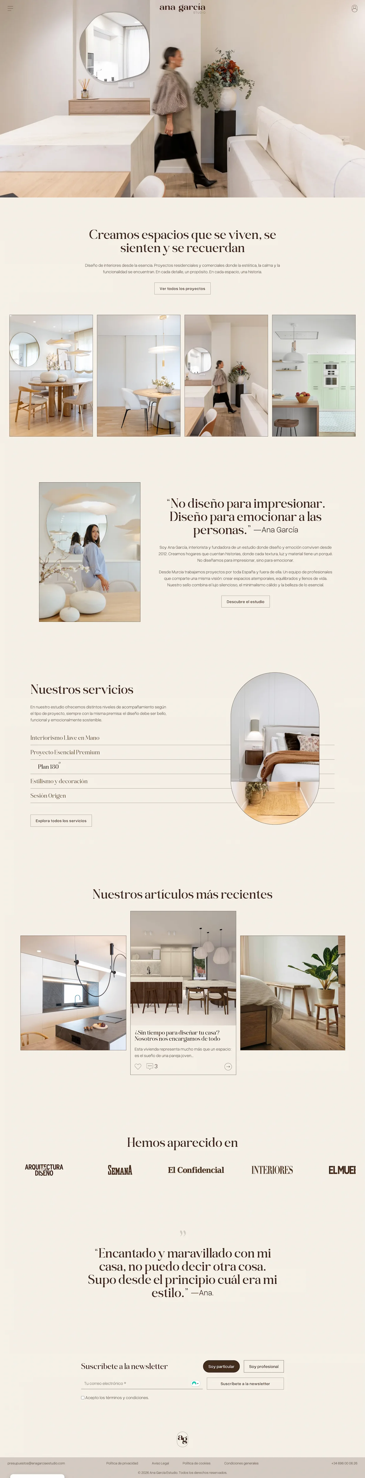 Página Home de Ana García