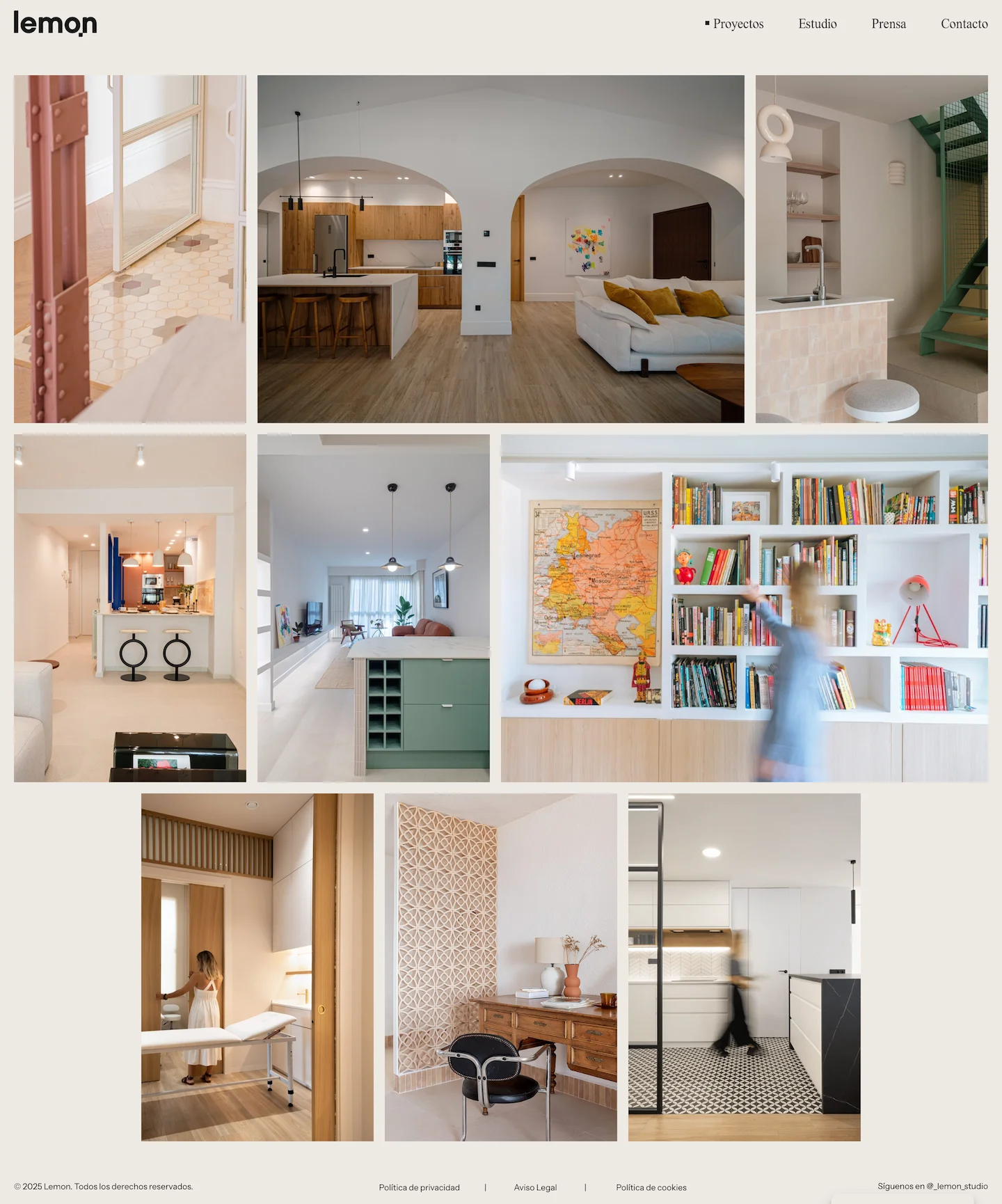 Página de proyectos de la web de Lemon
